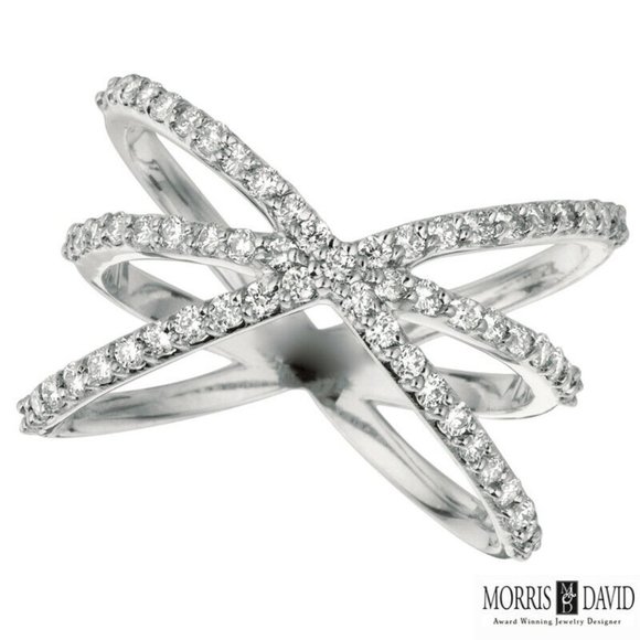 0.65 Carat Natural Diamond Ring Band in 14K White Gold